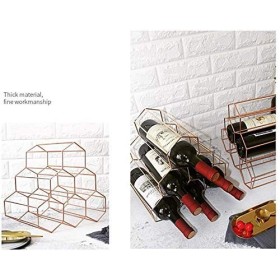 SCIAZA Casier à vin en Fer de Style Simple pour 6 Bouteilles, pour Cuisine, Salon, Rangement Couleur : doré Efficency