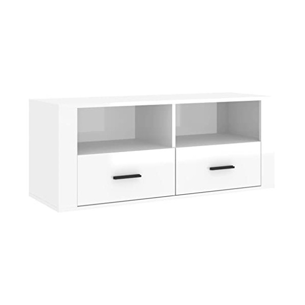 Meuble TV,Étagère TV Flottante, Support de Télévision Flottant Fixé au Mur Centre de Console Multimédia de Divertissement Gra