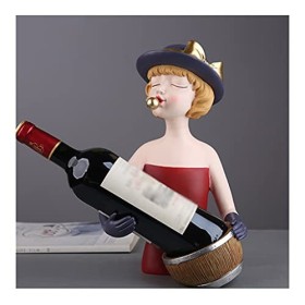 Casier à vin Porte-Bouteille de vin, Armoire à vin à dégustation Unique, Sculpture de Fille en résine créative, pour la Maiso