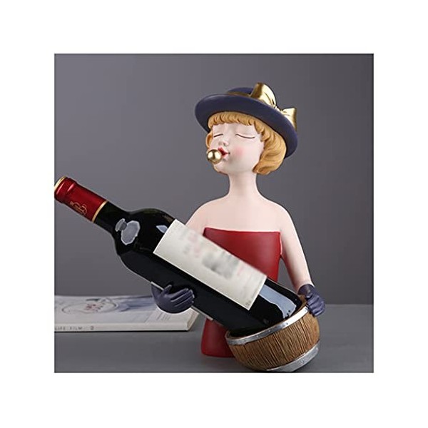Casier à vin Porte-Bouteille de vin, Armoire à vin à dégustation Unique, Sculpture de Fille en résine créative, pour la Maiso
