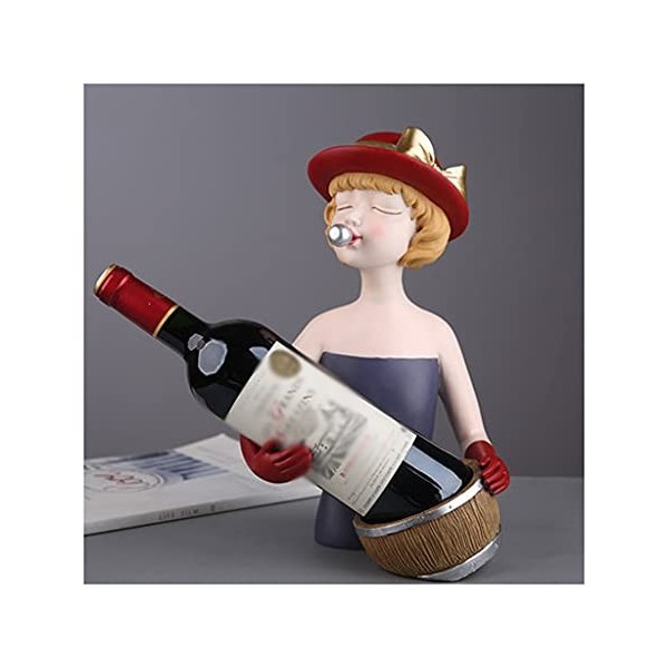 Casier à vin Porte-Bouteille de vin, Armoire à vin à dégustation Unique, Sculpture de Fille en résine créative, pour la Maiso