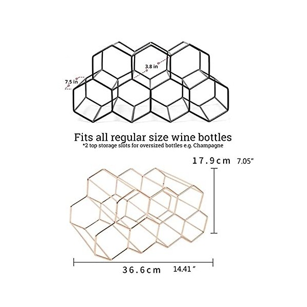 Casier à vin Moderne en nid dabeille casier à vin Bar casier à vin Bijoux en Fer forgé créatif en métal Maison présentoir à 
