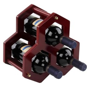 Casier à Vin Mural Étagère à Vin Murale Casier à vin en bois, support de stockage de vin de table, présentoir de comptoir, or