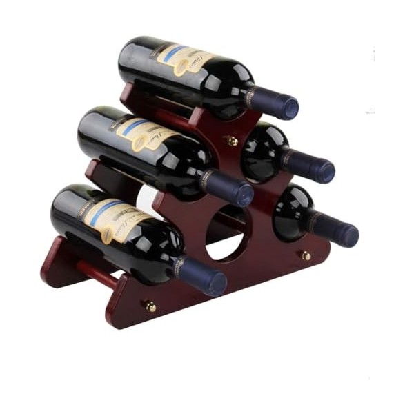 Casier à Vin Mural Étagère à Vin Murale Casier à vin en bois, support de stockage de vin de table, présentoir de comptoir, or