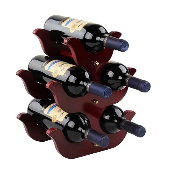 Casier À Vin Suspendu Casier À Vin Mural Casier à vin en bois, support de stockage de vin de table, présentoir de comptoir, o