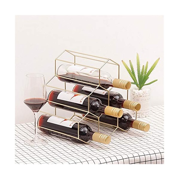 Casier à vin, casier à vin géométrique créatif en métal Simple ménage casier à vin de Raisin Restaurant Salon Bar Armoire à v