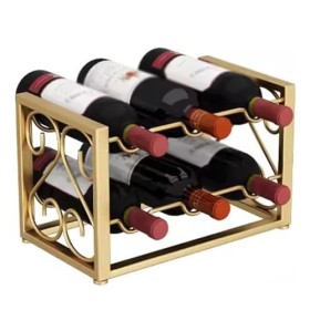 MObyat Casier à vin Iron Art Casier À Vin 2 Niveaux/3 Niveaux Comptoir Porte-Bouteilles De Vin Supports en Métal Organisateur