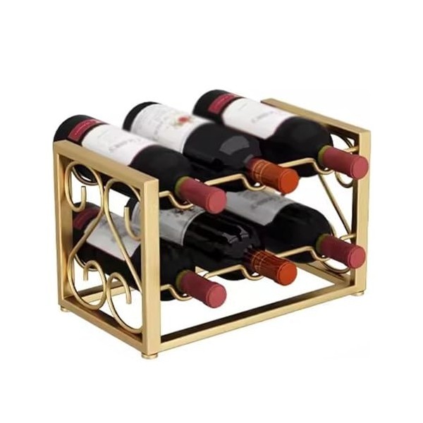 MObyat Casier à vin Iron Art Casier À Vin 2 Niveaux/3 Niveaux Comptoir Porte-Bouteilles De Vin Supports en Métal Organisateur