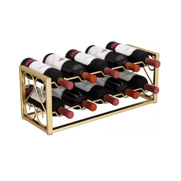 MObyat Casier à vin Iron Art Casier À Vin 2 Niveaux/3 Niveaux Comptoir Porte-Bouteilles De Vin Supports en Métal Organisateur