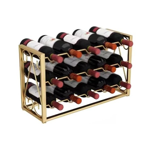 MObyat Casier à vin Iron Art Casier À Vin 2 Niveaux/3 Niveaux Comptoir Porte-Bouteilles De Vin Supports en Métal Organisateur