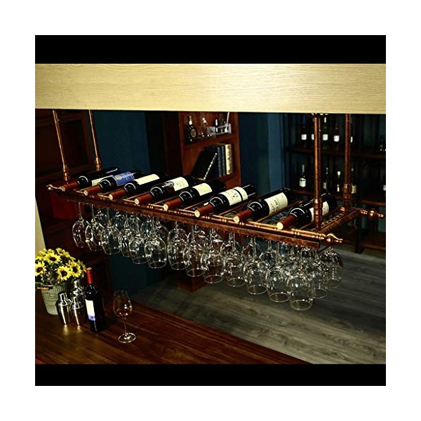 ANSNOW Casier À Vin En Fer Forgé Bar Restaurants Porte-Verre À Vin Suspendu Porte-Verres À Pied Rétro À LEnvers Application 
