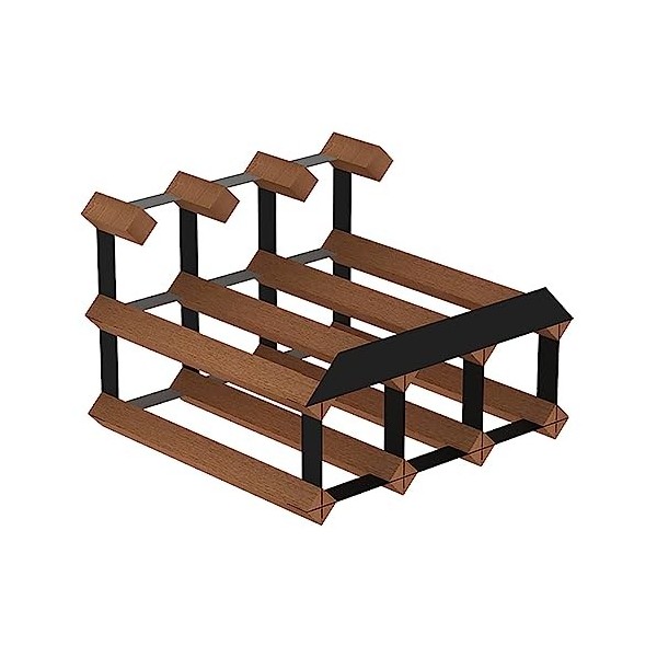 Tyewomiy Casier à vin for Placard, casiers à vin en Bois, Porte-vin 1/2/3 Couches Color : Wood+Black, Size : 3X2 Grid 