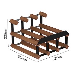 Tyewomiy Casier à vin for Placard, casiers à vin en Bois, Porte-vin 1/2/3 Couches Color : Wood+Black, Size : 3X2 Grid 