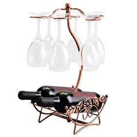 AUSUB Casier à vin Suspendus Lunettes de butée Stepware Racquette Estraits de Fer Emballage Érablier Creux Vigne Creuse Stand