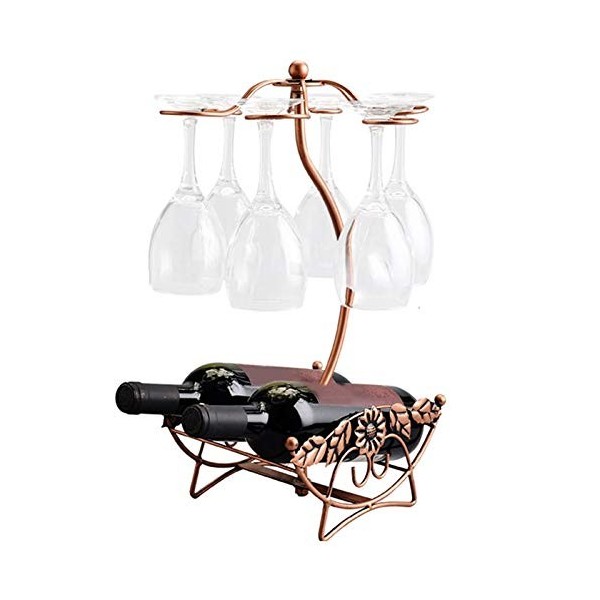 AUSUB Casier à vin Suspendus Lunettes de butée Stepware Racquette Estraits de Fer Emballage Érablier Creux Vigne Creuse Stand
