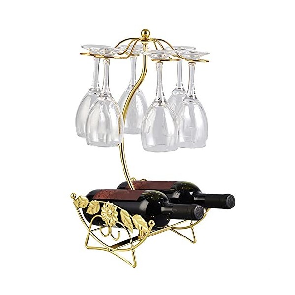 AUSUB Casier à vin Suspendus Lunettes de butée Stepware Racquette Estraits de Fer Emballage Érablier Creux Vigne Creuse Stand