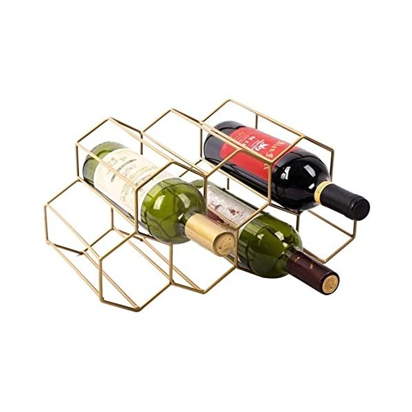 Casier à vin en métal en nid dabeille, Support à vin, Accessoires Nordiques pour la Maison, décoration darmoire à vin, 7 gr