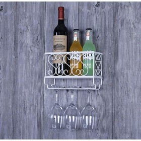 SARUEL Casier À Vin Mural Européen À Pieds Hauts, Rangement De Décorations De Casier À Vin Suspendu Créatif À lenvers/Blanc/