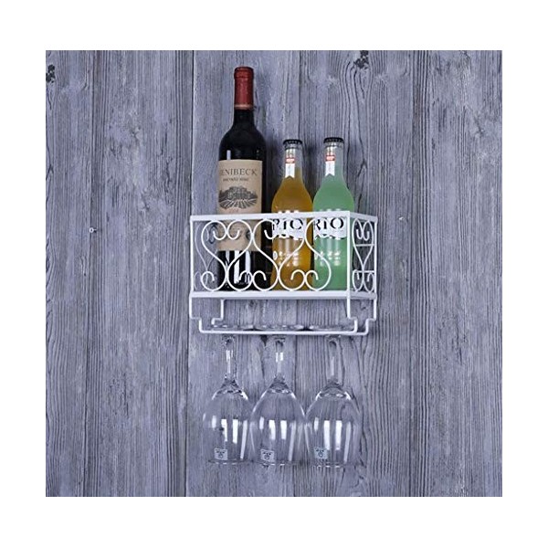 SARUEL Casier À Vin Mural Européen À Pieds Hauts, Rangement De Décorations De Casier À Vin Suspendu Créatif À lenvers/Blanc/