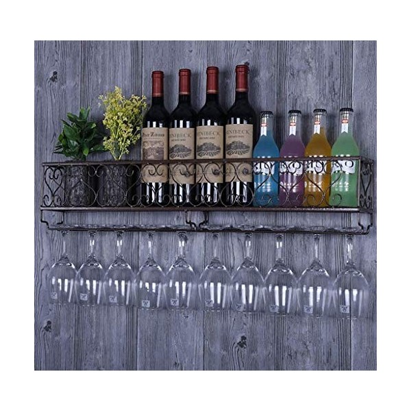 SARUEL Casier À Vin Mural Européen À Pieds Hauts, Rangement De Décorations De Casier À Vin Suspendu Créatif À lenvers/Blanc/