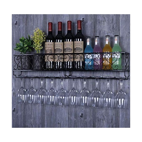 SARUEL Casier À Vin Mural Européen À Pieds Hauts, Rangement De Décorations De Casier À Vin Suspendu Créatif À lenvers/Blanc/