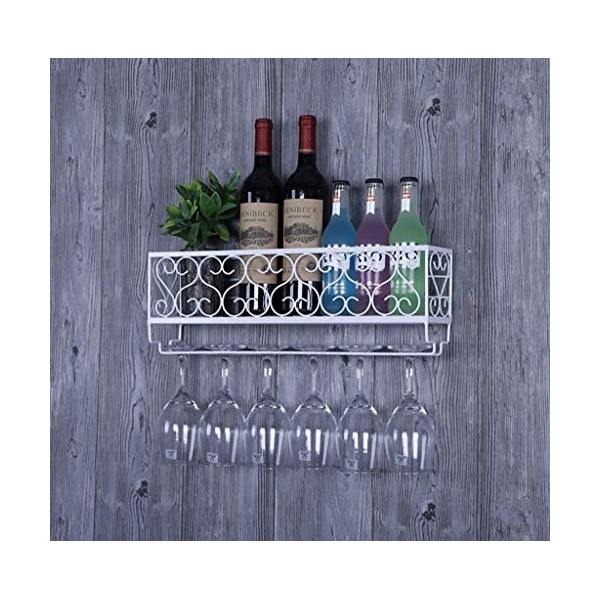 SARUEL Casier À Vin Mural Européen À Pieds Hauts, Rangement De Décorations De Casier À Vin Suspendu Créatif À lenvers/Blanc/