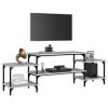 Hovothy Meuble TV Style Élégant Sonoma Gris 157x35x52 cm Bois dingénierie Chambre Meuble de Multimédia avec Pieds Réglables 