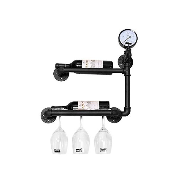 ANSNOW Cadre En Verre À Vin En Verre - Support À Vin Industriel Rétro - Support À Verre À Vin - Support de Décoration Murale 