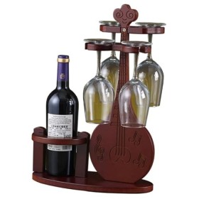 MObyat Casier à vin Casier à vin Rouge en Bois Massif, casier à vin créatif Pipa, rétro, Bouteille de vin, Verre à vin, prése