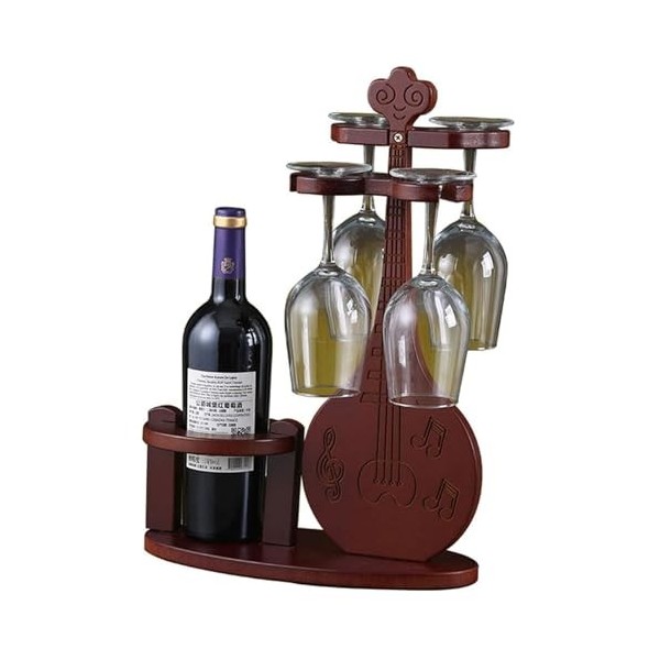 MObyat Casier à vin Casier à vin Rouge en Bois Massif, casier à vin créatif Pipa, rétro, Bouteille de vin, Verre à vin, prése