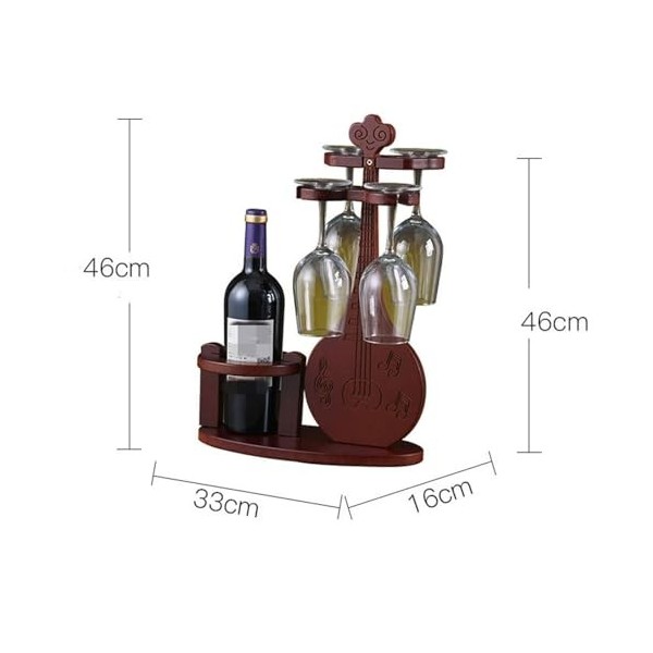 MObyat Casier à vin Casier à vin Rouge en Bois Massif, casier à vin créatif Pipa, rétro, Bouteille de vin, Verre à vin, prése