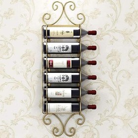 ANSNOW Stockage de Vin Casier À Vin Salon Art Suspendu Casier À Vin Bar Maison Mural Casier À Vin Stockage/Or