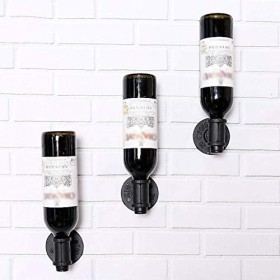 SCIAZA Casier à vin de Type Industriel en Fer, Mural, étagère de décoration, Support en Verre Suspendu, Rangement Efficency