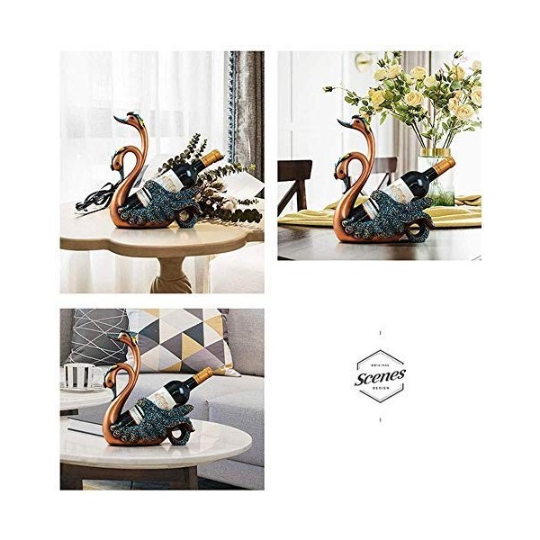 SCIAZA Sculpture créative en résine, casier à vin de Cygne, Faite à la Main, pour la Maison, Le Salon, larmoire à vin, la dé