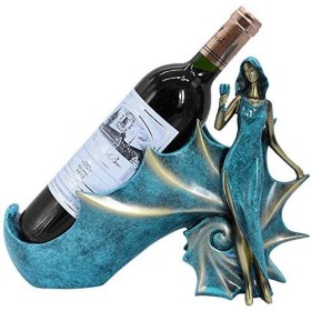 SCIAZA Sculpture créative en résine Bleue, casier à vin de Fille de conque, Faite à la Main, pour la Maison, Le Salon, Le Meu