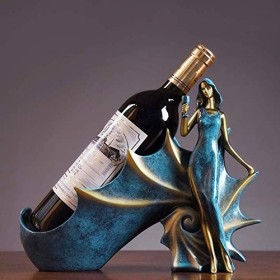SCIAZA Sculpture créative en résine Bleue, casier à vin de Fille de conque, Faite à la Main, pour la Maison, Le Salon, Le Meu
