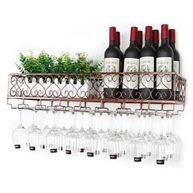 Casiers à vin Casier à Verres à vin Suspendu | Étagère à vin Murale | Étagère de décoration réglable en métal | Organisateur 
