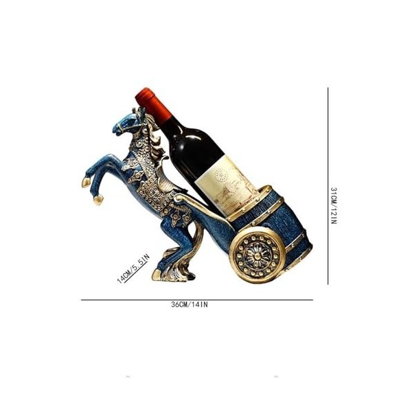 MOOWI Cheval Moderne au succès, Ornement créatif for Salon, casier à vin, décorations for Armoire à vin Color : Blauw 