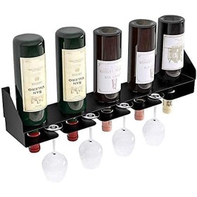 Casier à vin, casier à vin tenture Murale en Fer forgé Vent Industriel Porte-gobelet à vin Rouge Suspendu Moderne créatif Sim