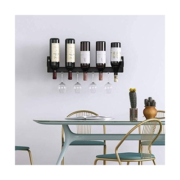 Casier à vin, casier à vin tenture Murale en Fer forgé Vent Industriel Porte-gobelet à vin Rouge Suspendu Moderne créatif Sim