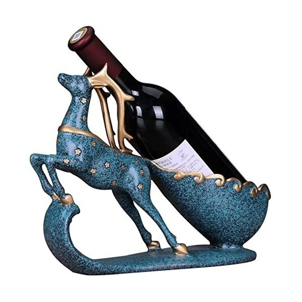 Casiers à Bouteille Statue Art Ornement Sculpture De Bureau Casier à Vin Cerf Chanceux Casier À Vin Mettre Pièce Moderne Créa