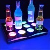 Miuxe LED Carré Lumineux Casier À Vin Présentoir Acrylique 12 Grille Coloré Lumineux Vin Siège Bière Plateau Casier À Vin Gra