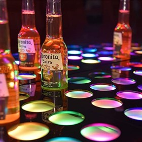 Miuxe LED Carré Lumineux Casier À Vin Présentoir Acrylique 12 Grille Coloré Lumineux Vin Siège Bière Plateau Casier À Vin Gra