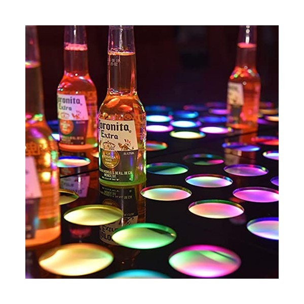 Miuxe LED Carré Lumineux Casier À Vin Présentoir Acrylique 12 Grille Coloré Lumineux Vin Siège Bière Plateau Casier À Vin Gra