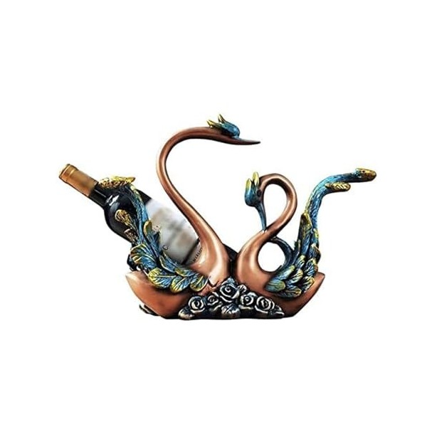 MObyat Casier à vin Support à Bouteilles de vin en Forme de Cygne rétro, présentoir à vin, comptoir autoportant, étagère de R