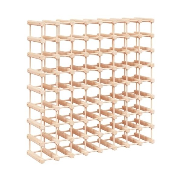 CIADAZ Casier à vin pour 72 Bouteilles 90,5x23x90,5 cm pin Massif,Armoire Metal,Meuble Garage,Armoire Rangement