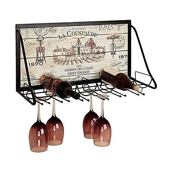 ANSNOW Porte-Bouteille Étagère À Vin Casier À Vin Mural Casier À Verre À Vin Casier À Vin Suspendu Forte Capacité Portante St