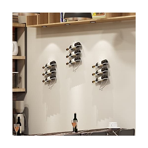 Casier à vin Mural en Forme de Lune Fer Art Maison Salle à Manger Salon Bar décoration Murale casier à vin White 