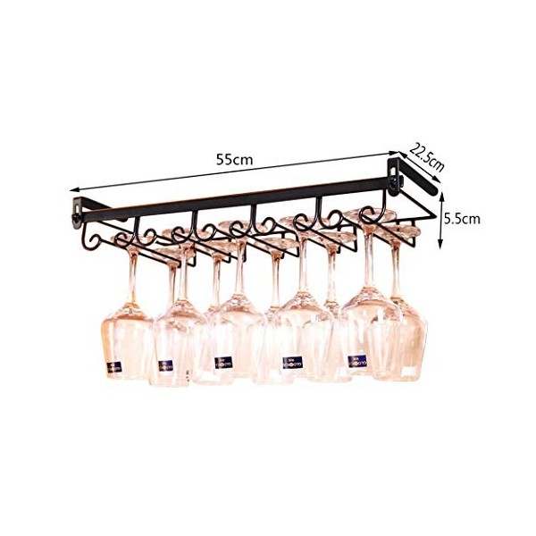 Casier à Vin, sous larmoire Porte-Bouteilles à vin en métal, Placard Suspendu Support de Verre à vin étagère Support de Rang