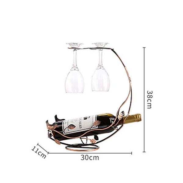 Casier à Vin, Casier à vin et Porte-gobelet, Style européen Vintage 1 Bouteille de vin Rouge et 2 Verres Tasses Suspendus à l